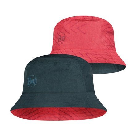 Klobuk BUFF® Travel Bucket Hat Collage Red-Black